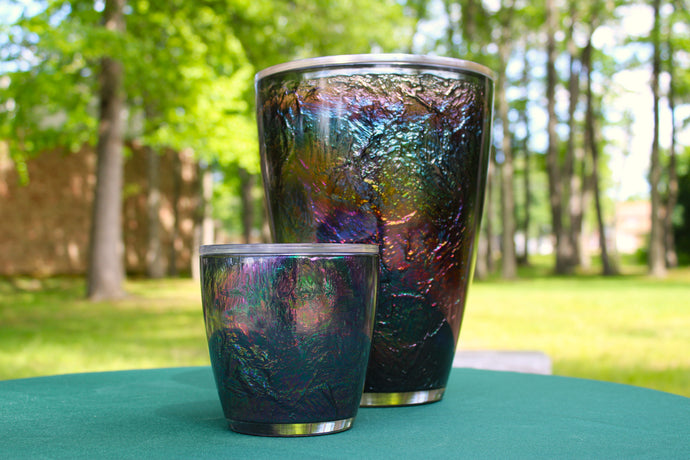Infinity Glass Urn-Blue Reflections