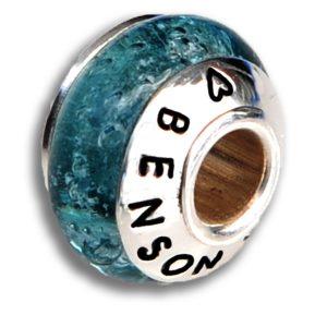 crystal blue pandora bead